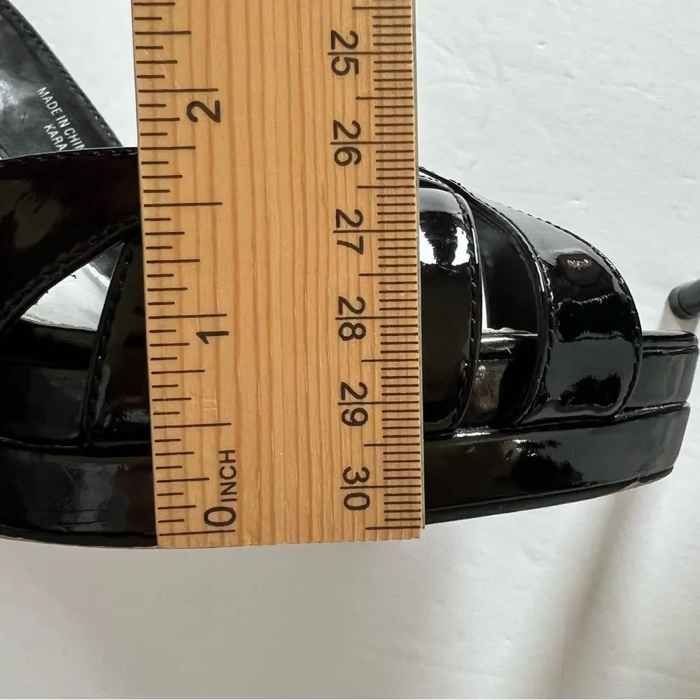 White House Black Market Kara Slingback Black Platform Sandals Size 8M